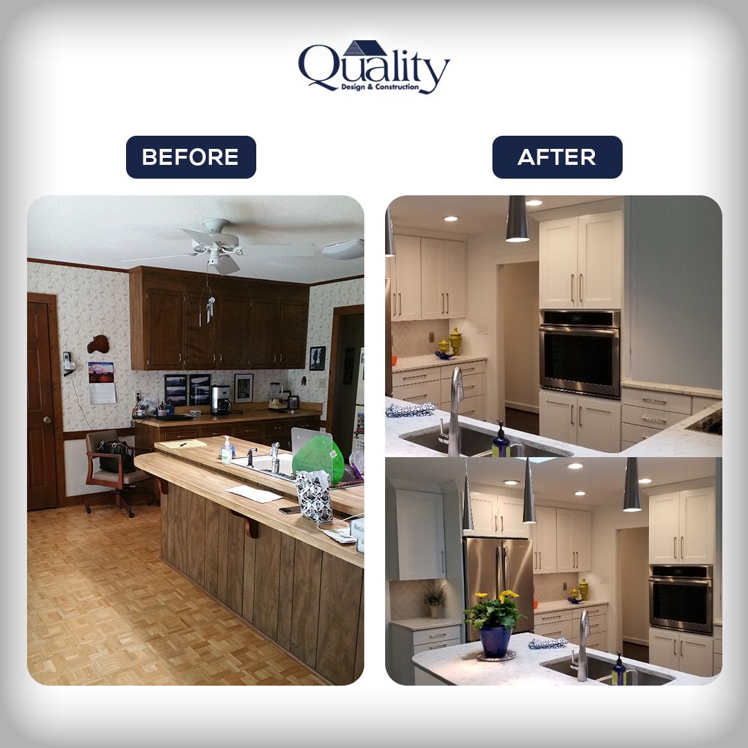 Renovated open-plan living space with new flooring and trim